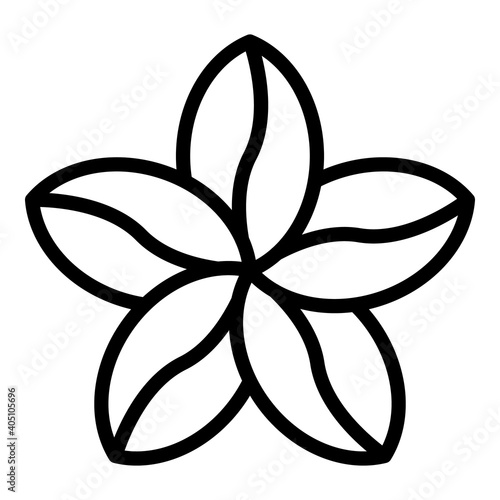 Plumeria bunch icon. Outline plumeria bunch vector icon for web design isolated on white background