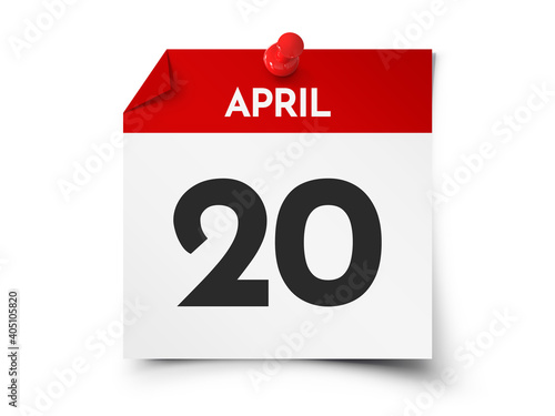 April 20 day calendar