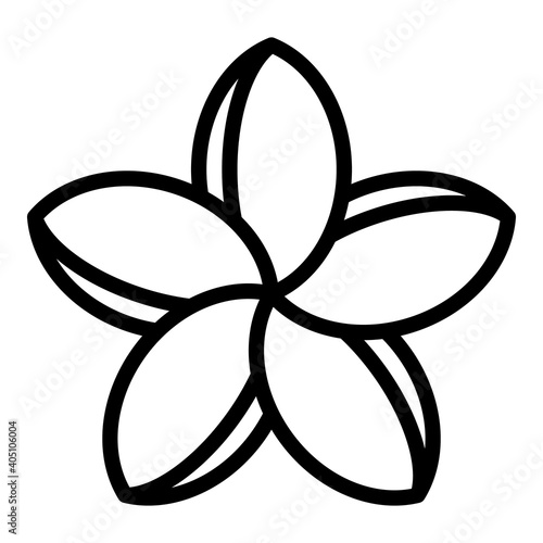 Plumeria wedding icon. Outline plumeria wedding vector icon for web design isolated on white background