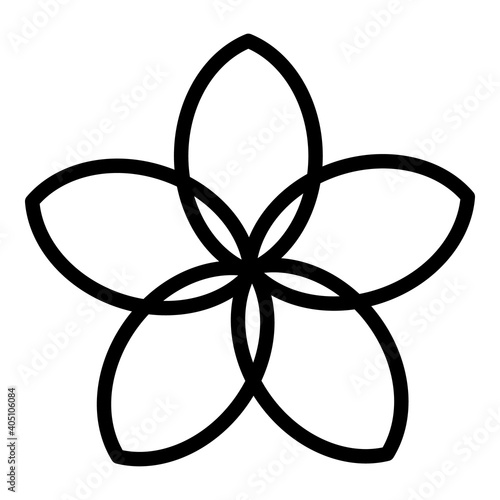 Plumeria exotic icon. Outline plumeria exotic vector icon for web design isolated on white background