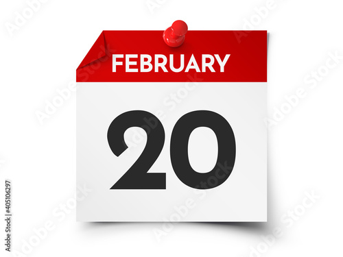 February 20 day calendar