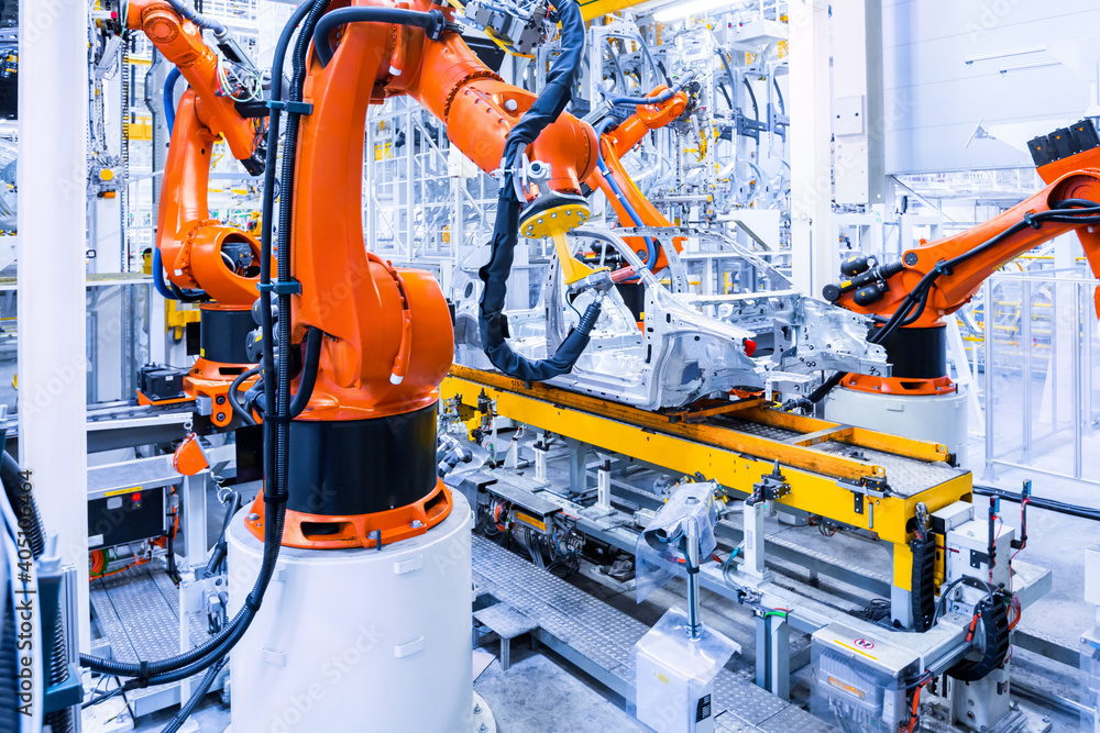 robots in a car factory