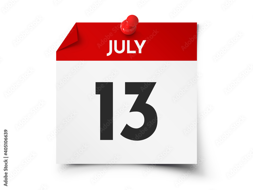 Fototapeta premium July 13 day calendar