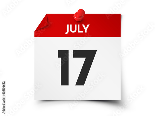 July 17 day calendar