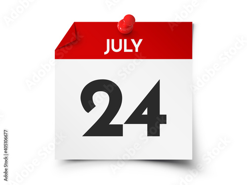 July 24 day calendar
