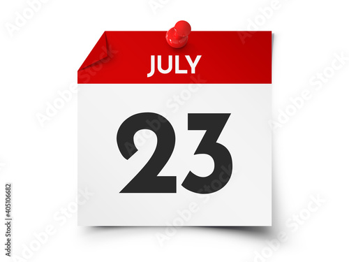 July 23 day calendar