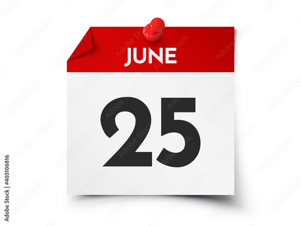 June 25 day calendar June 25 day calendar