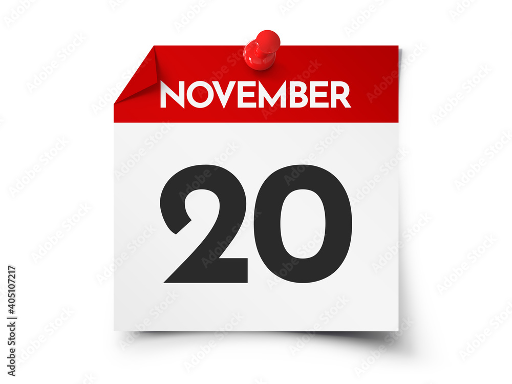 Obraz premium November 20 day calendar