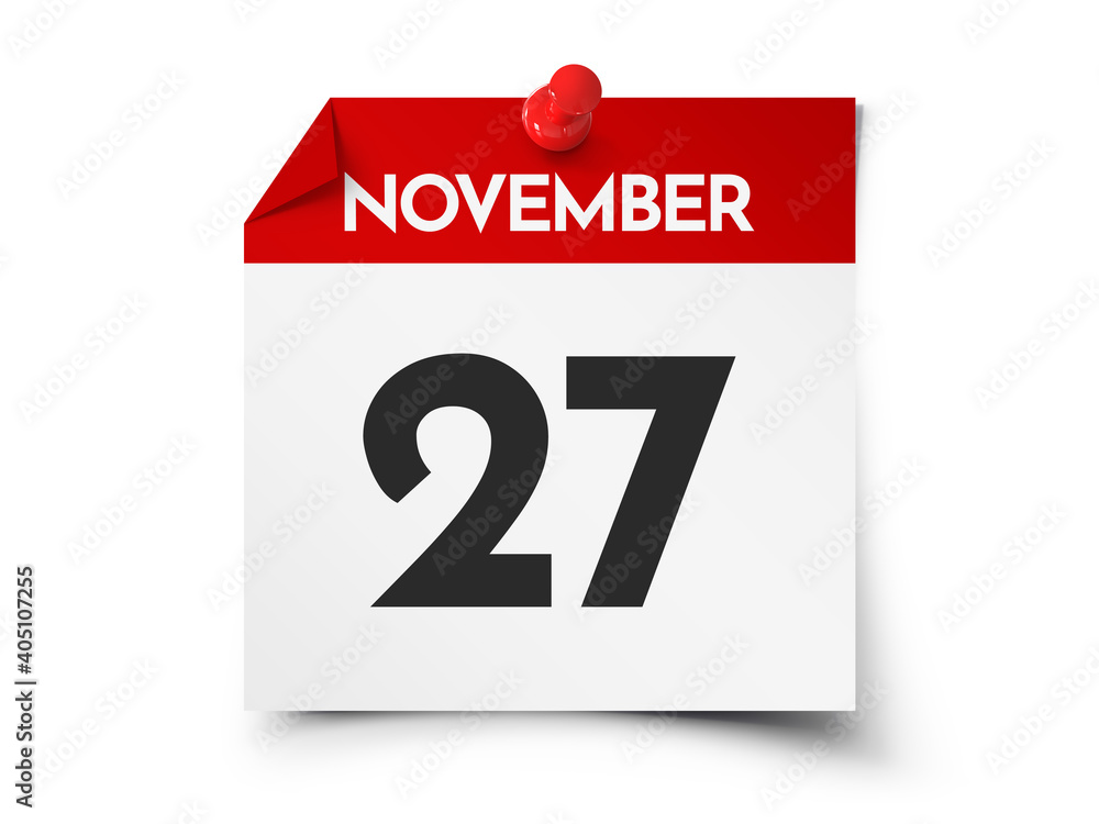 Fototapeta premium November 27 day calendar