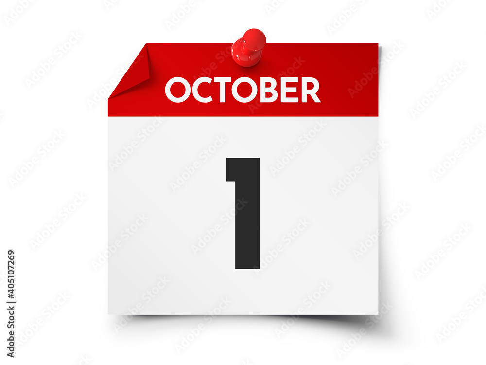 October 1 day calendar October 1 day calendar