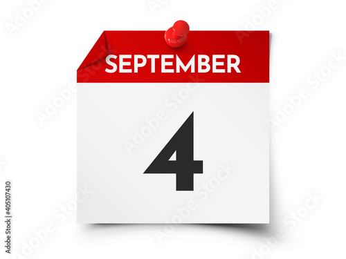 September 4 day calendar