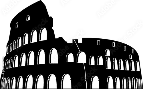 Coliseum circus of nero place silhouette