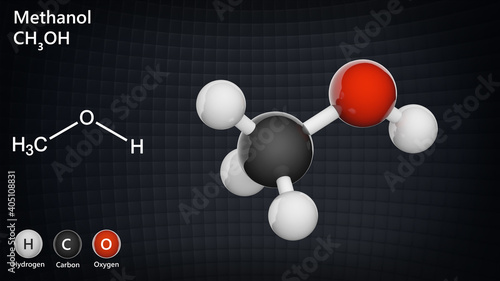 Obraz na płótnie Methanol, also known as methyl alcohol among others, is a chemical with the formula CH3OH (often abbreviated MeOH)