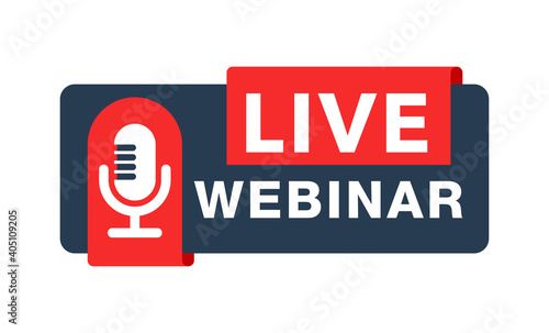 Live webinar button with microphone icon