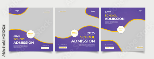 School education admission social media post and web banner template