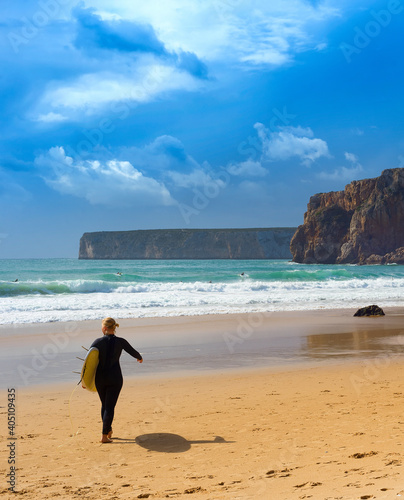 Surfer surfboard woman Port...
