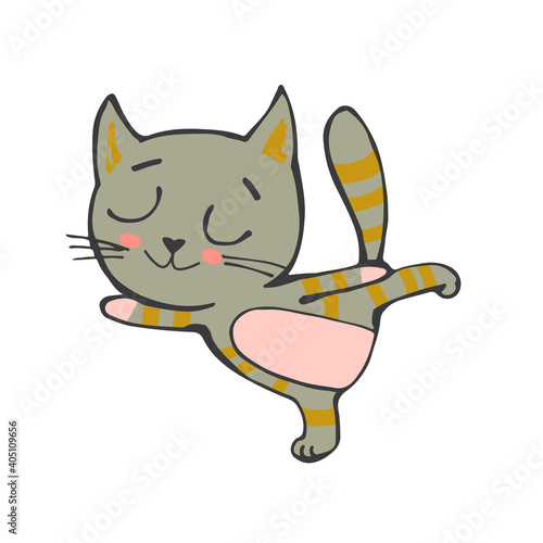 Little cats have fun doing yoga