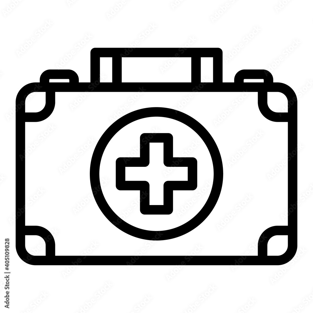 Case first aid kit icon. Outline case first aid kit vector icon for web design isolated on white background Case first aid kit icon. Outline case first aid kit vector icon for web design isolated on white background