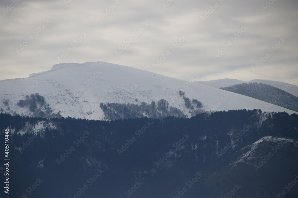 View of Ganekogorta mountain in winter