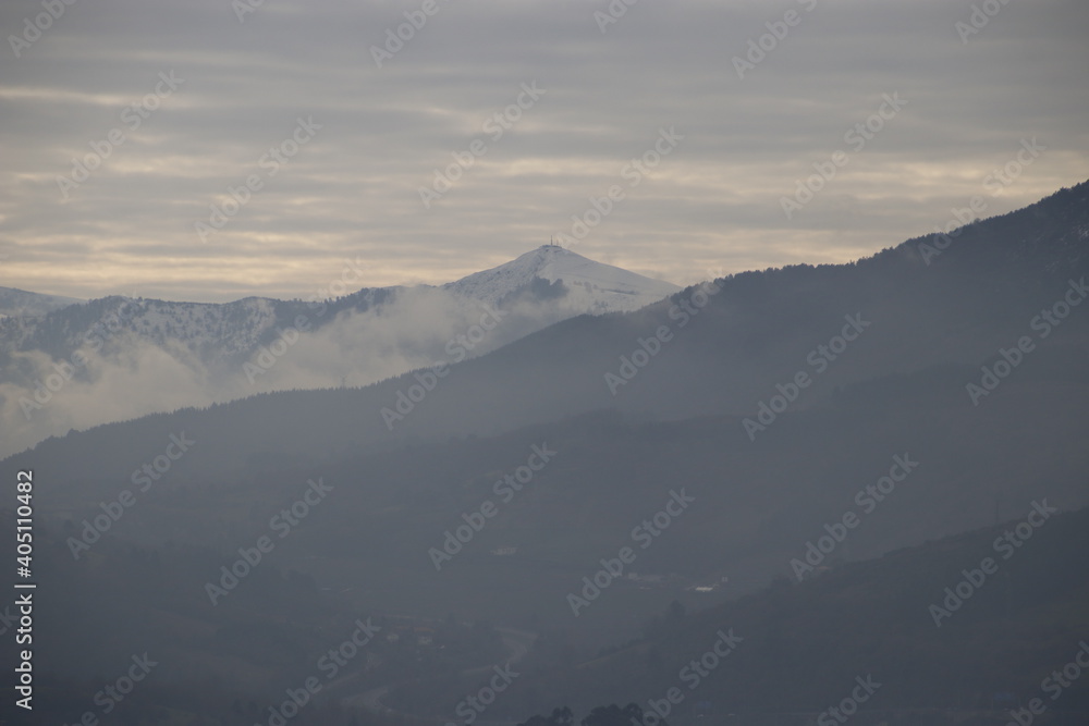 Mountains of Basque Country in winter