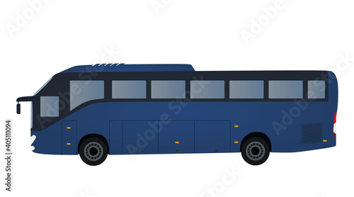 Blue tourist bus. vector illustration
