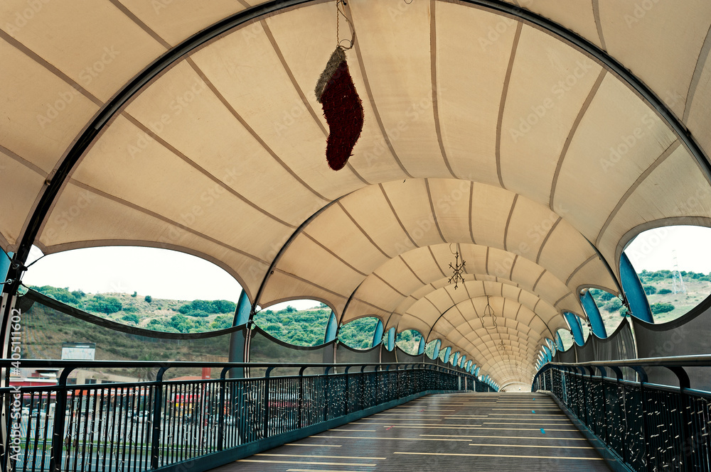 Fototapeta premium footbridge, overpass, pathway, sidewalk