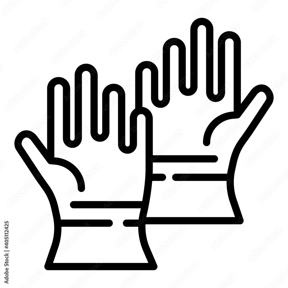Cold medical gloves icon. Outline cold medical gloves vector icon for web design isolated on white background Cold medical gloves icon. Outline cold medical gloves vector icon for web design isolated on white background