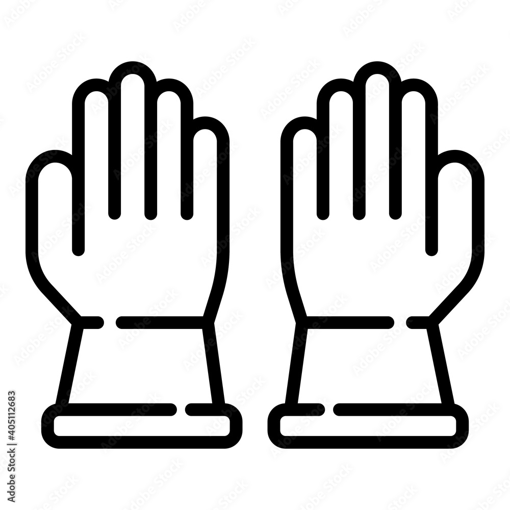 Latex medical gloves icon. Outline latex medical gloves vector icon for web design isolated on white background
