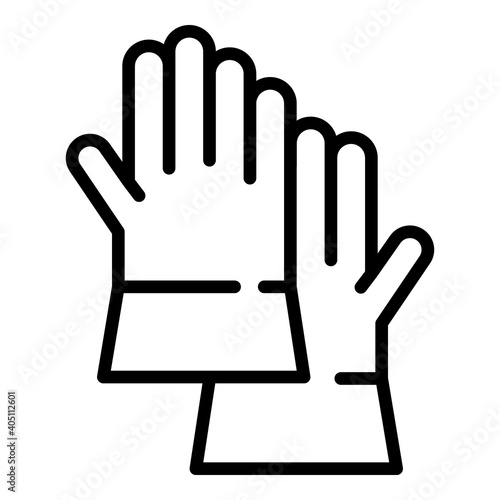 Prevention medical gloves icon. Outline prevention medical gloves vector icon for web design isolated on white background