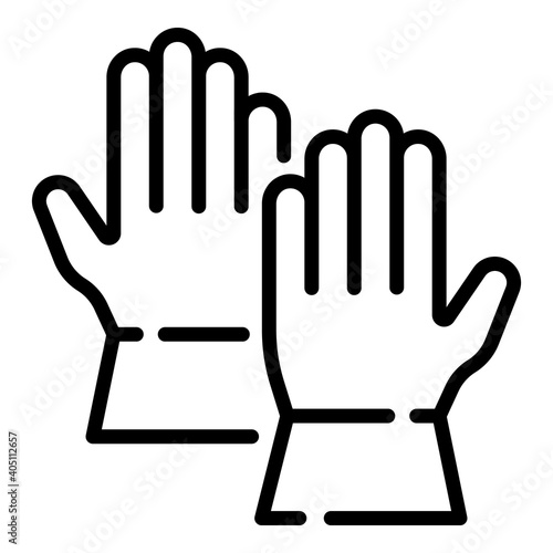 Health medical gloves icon. Outline health medical gloves vector icon for web design isolated on white background