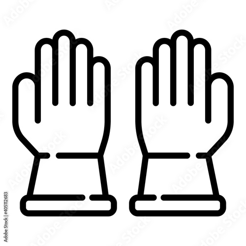 Latex medical gloves icon. Outline latex medical gloves vector icon for web design isolated on white background