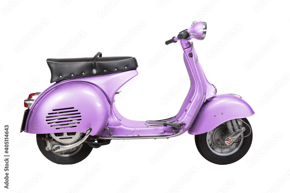 Obraz premium Vintage pink scooter - 1959 - on white background