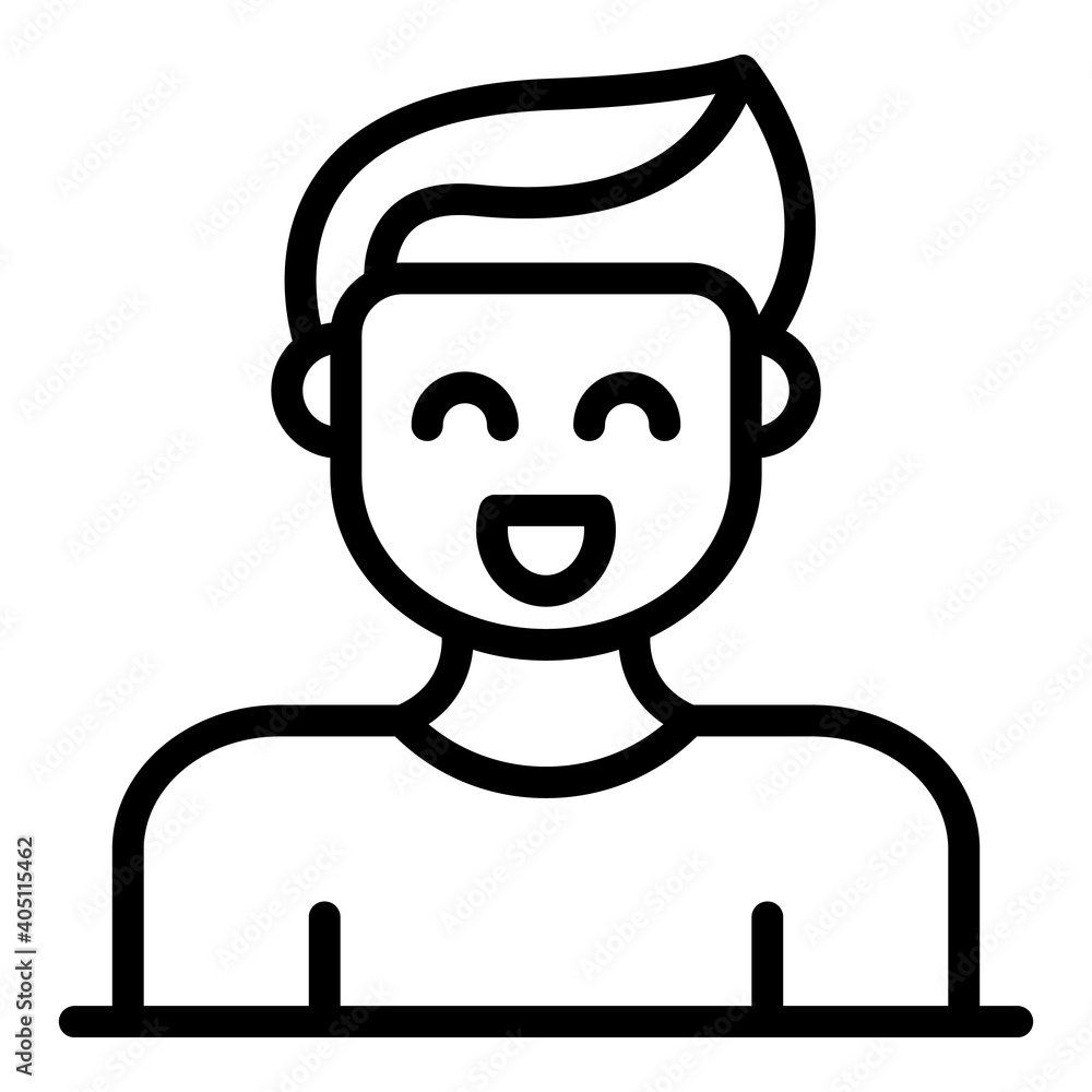 Joke smiling icon. Outline joke smiling vector icon for web design isolated on white background