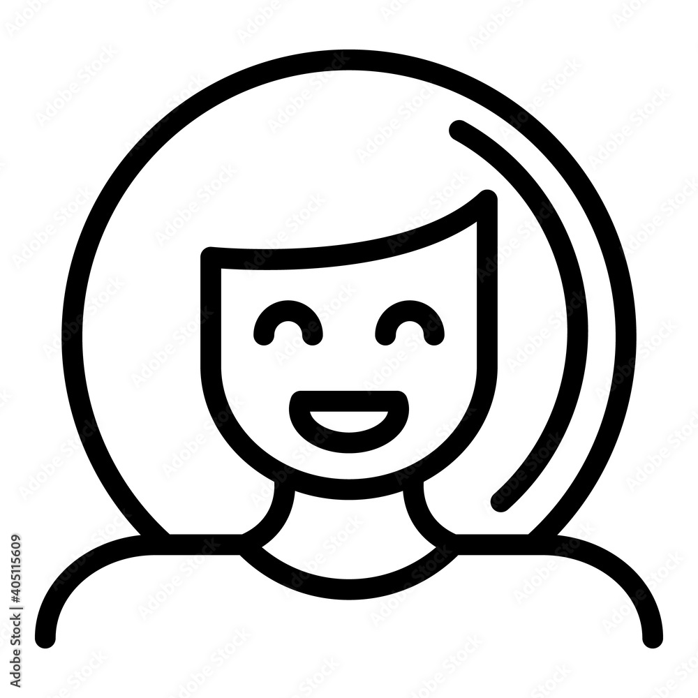 Woman various smiling icon. Outline woman various smiling vector icon for web design isolated on white background Woman various smiling icon. Outline woman various smiling vector icon for web design isolated on white background