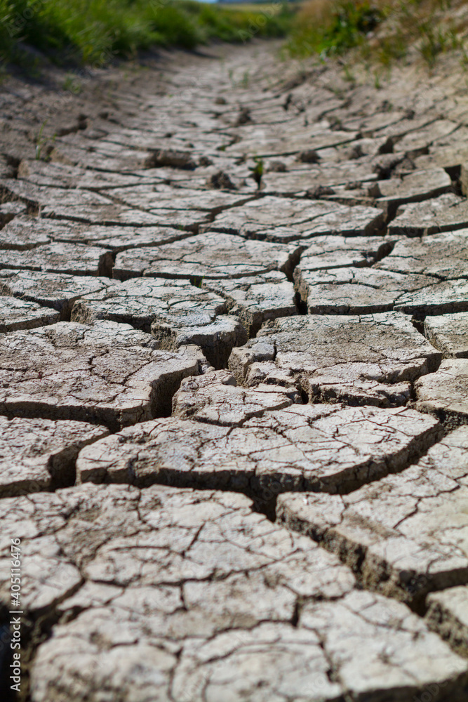 drought-cracked earth. environmental changes. desertification