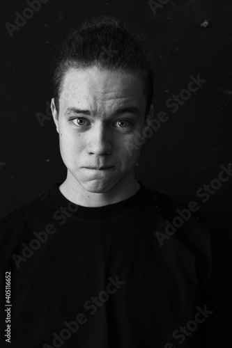 Black and white emotional portraits of man
