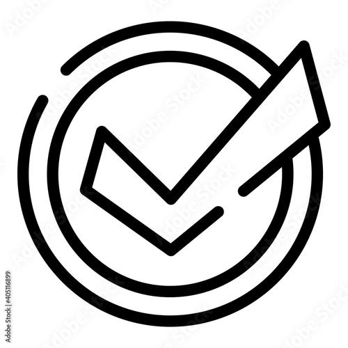 Business collaboration approved icon. Outline business collaboration approved vector icon for web design isolated on white background