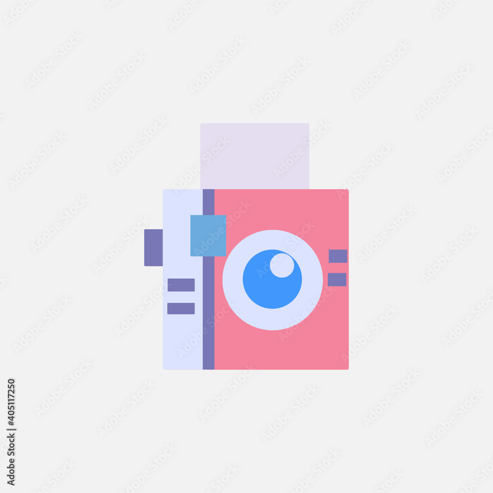 analogue square camera flat style icon for photographer vector illustration analogue square camera flat style icon for photographer vector illustration