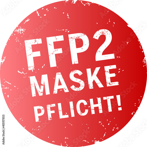 roter Button FFP2 Maske Pflicht photo