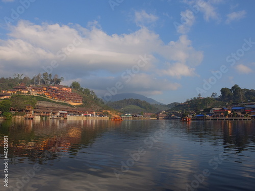 Lake landscape in the morning, Ban Rak Thai, Mae Hong Son.