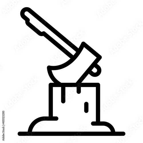 Axe wood icon. Outline axe wood vector icon for web design isolated on white background