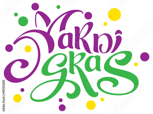 Mardi Gras text lettering for greeting card. Fat Tuesday carnival