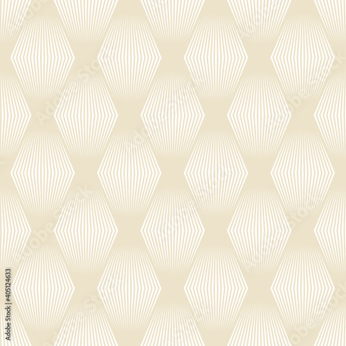 Rhombus geometric pattern, striped ornament. Seamless halftone line pattern, optical illusion, simple fashion fabric print. Monochrome wallpaper, vector repeating texture