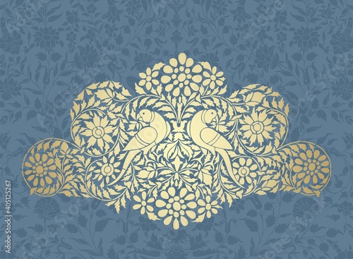 parrot, feathers ,wedding card design, royal India	