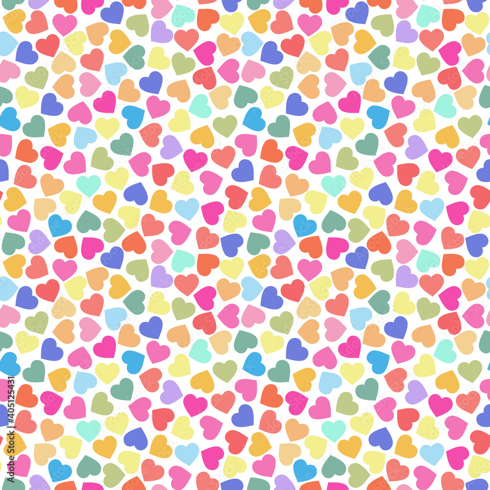 Seamless pattern with hearts. Endless romantic background for Valentine's Day. Symbols of love, relationships and romance for the holiday on February 14. Isolated. Seamless pattern with hearts. Endless romantic background for Valentine's Day. Symbols of love, relationships and romance for the holiday on February 14. Isolated.