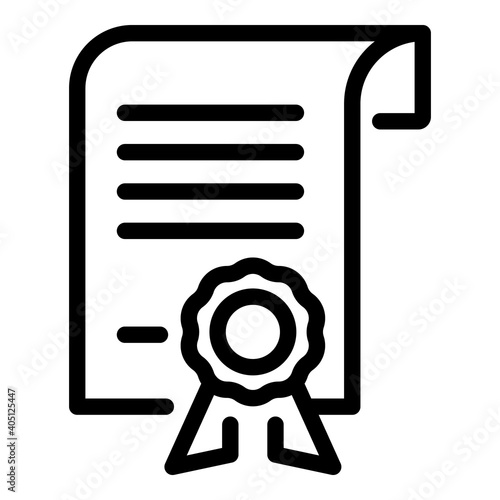Scroll diploma icon. Outline scroll diploma vector icon for web design isolated on white background