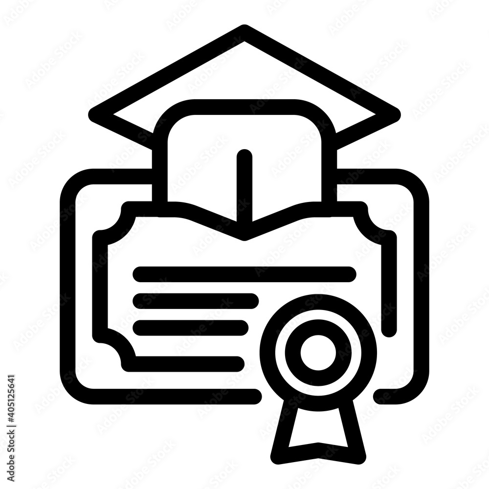 Study degree icon. Outline study degree vector icon for web design isolated on white background Study degree icon. Outline study degree vector icon for web design isolated on white background