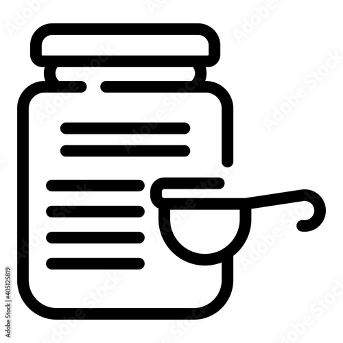 Protein powder icon. Outline protein powder vector icon for web design isolated on white background