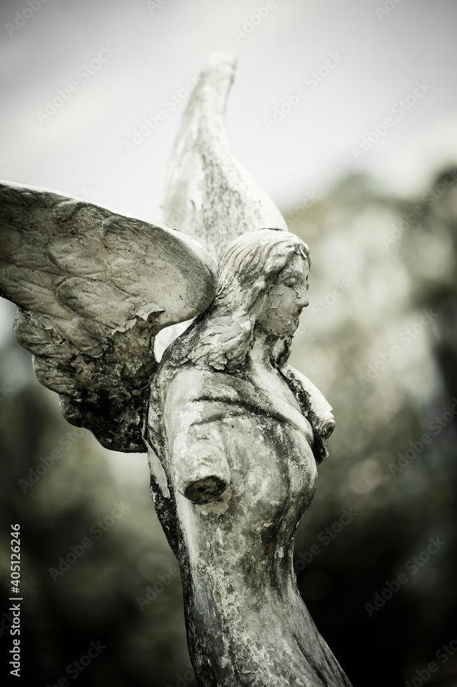 Sculpture of angels in the cemetery