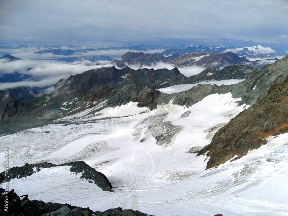 Fototapeta premium Grossglockner Mountain Alps Austria, High Alpine Road climbing